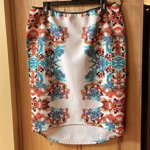 Bisou Bisou floral high low skirt